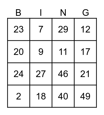 Early Summer Social Bingo Card