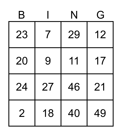 Early Summer Social Bingo Card