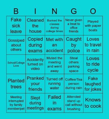 Funny Bingo Card