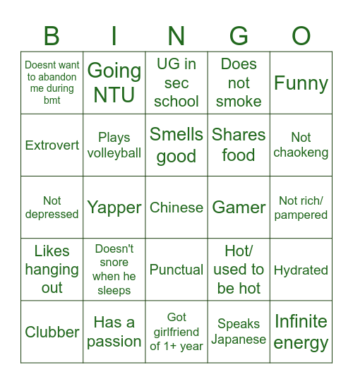 Buddy Bingo Card