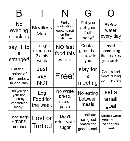 TOPS NS5273 WEEK 4 Bingo Card