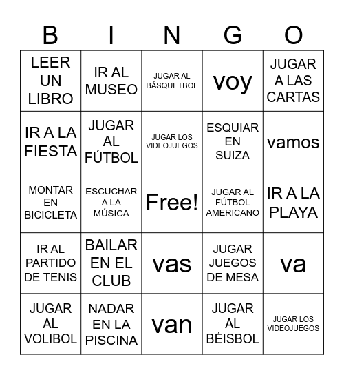 El Tiempo Libre con Dominguez Bingo Card