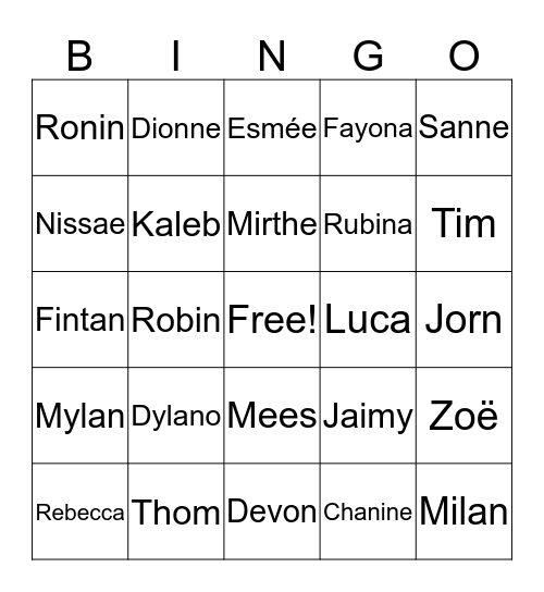 Groep 6 Bingo! Bingo Card