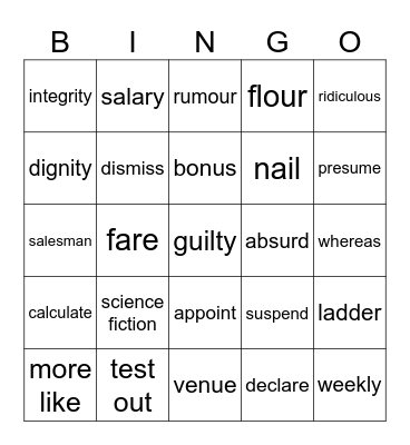 u1 Bingo Card
