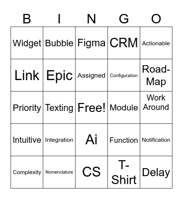 Dev Meeting Bingo Card