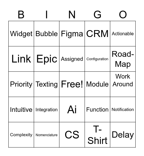 Dev Meeting Bingo Card