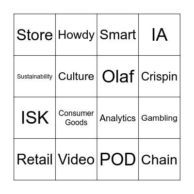 Neil Bingo Card