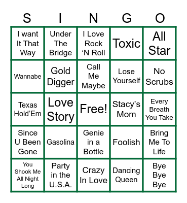 Zachry Bingo Card