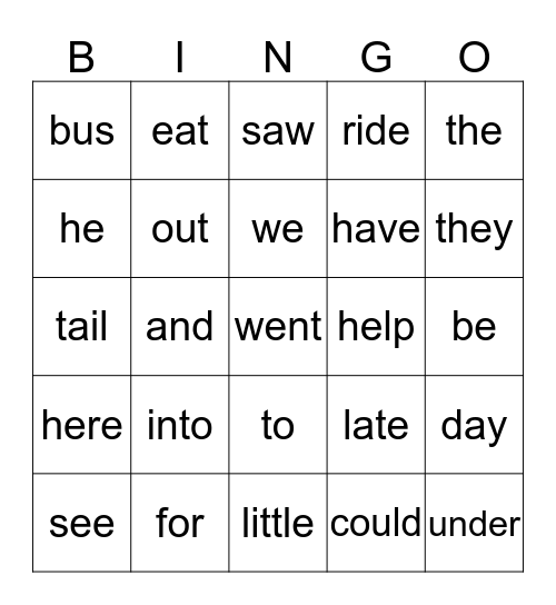 Kindergarten End 2 Bingo Card