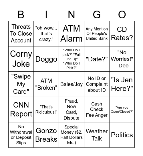 8255 Bingo Card