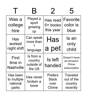Trailblazer Class of 2025 Bingo ! Bingo Card