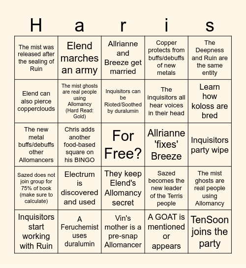 Bingo Card