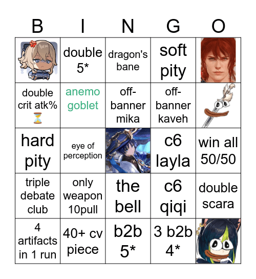 i suffer Bingo Card