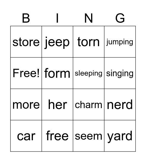 Valentina ee ar er or ore ing Bingo Card