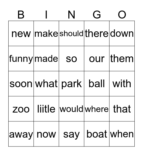 Kindergarten End 3 Bingo Card