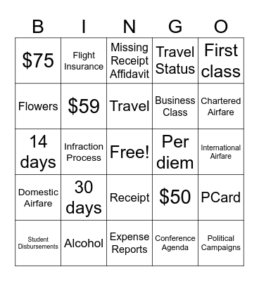 Policy Bingo Card