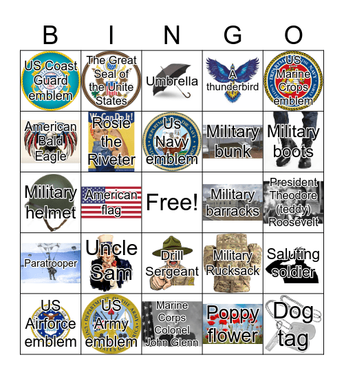 MILITARY Bingo Card