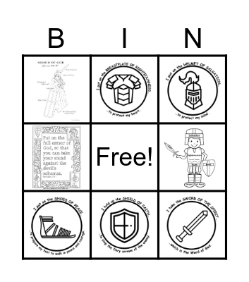 ARMOR OF GOD Bingo Card