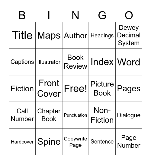 Book Bingo Card