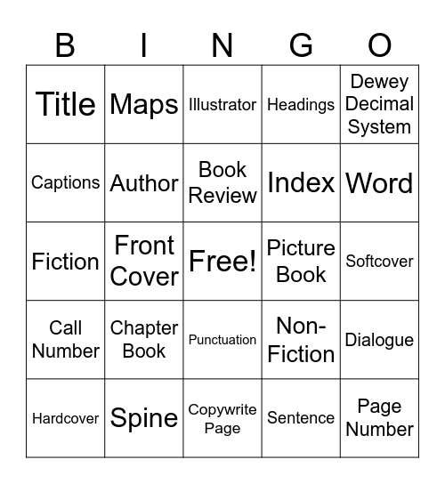 Book Bingo Card