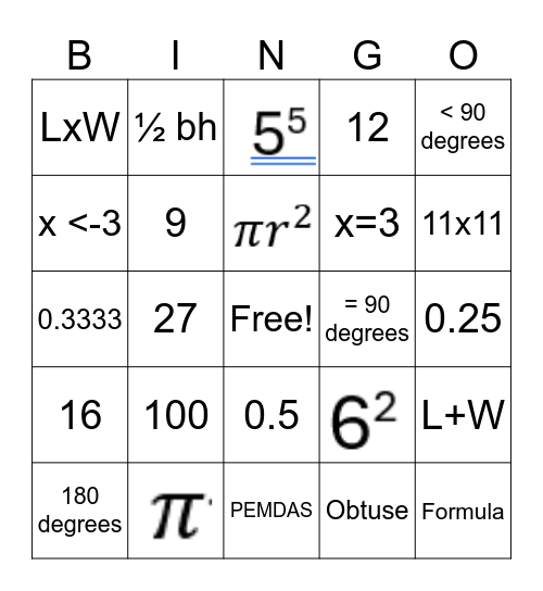 Centennial Bingo Card