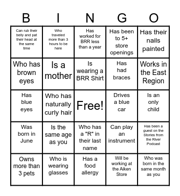 Find Someone Who.... Bingo Card