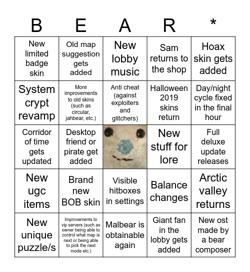 5th anniversary bingo Card