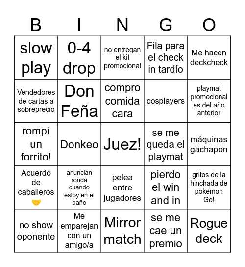 Bingo del Regional Bingo Card