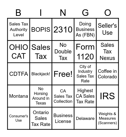 Finance BINGO Card