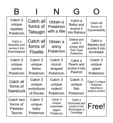 Pokémon Day 2024 Bingo Card