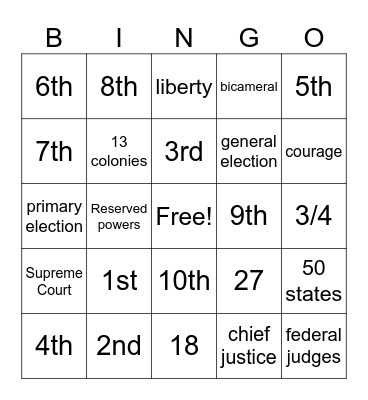 Quiz Three Bingo Card