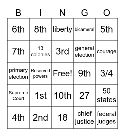 Quiz Three Bingo Card
