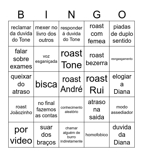 Chico bingo Card