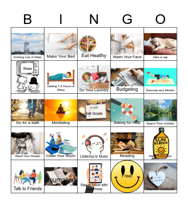 Self Care Bingo Card
