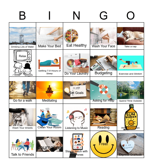 Self Care Bingo Card