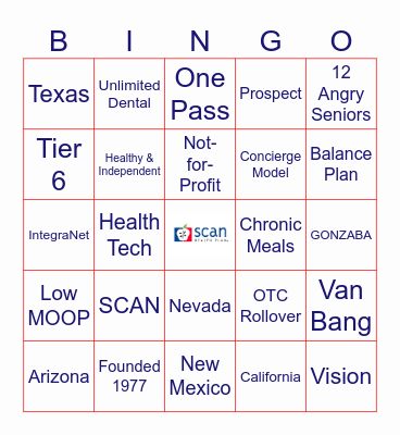 SCAN BINGO Card