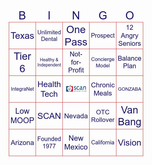 SCAN BINGO Card