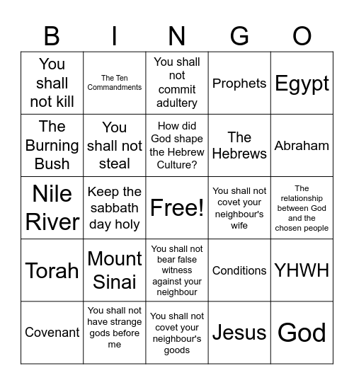 Christ and Culture - Theme 7 Bingo Card