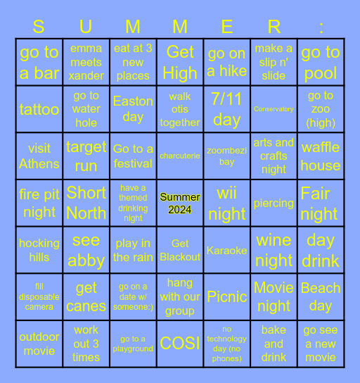 SUMMER 2024 Bingo Card