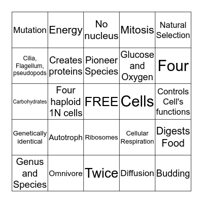 Science Final Bingo 2 Bingo Card