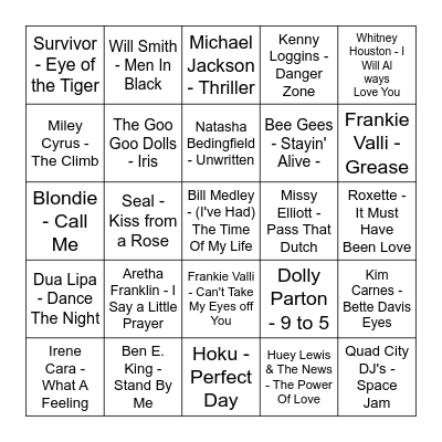 Film Soundtracks Bingo Card