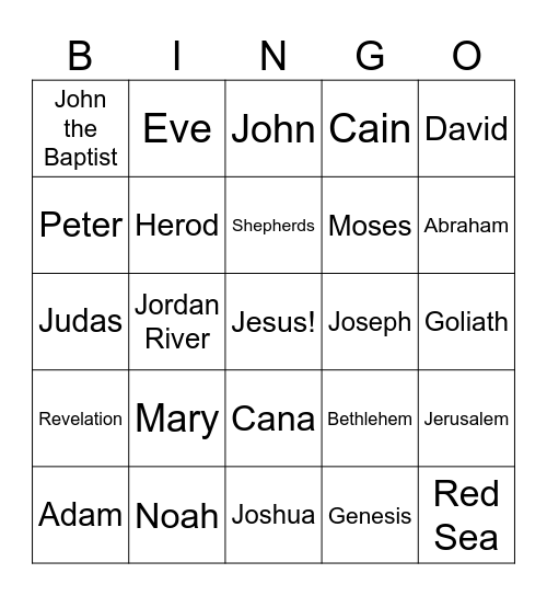 Bible "Who Am I?" Bingo Card