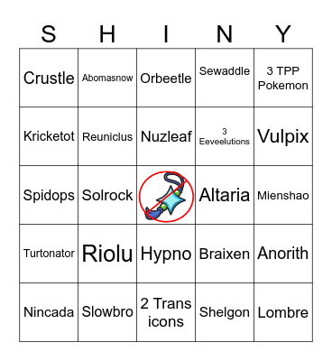 Shiny Bingo Card
