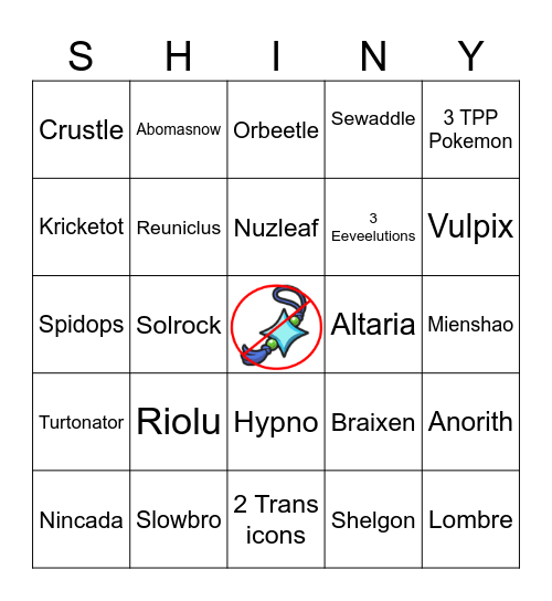 Shiny Bingo Card