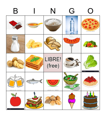 FOOD Bingo Card