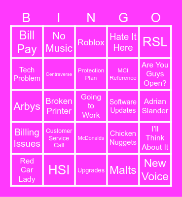 Life of a T-Mobile Employee (2) Bingo Card