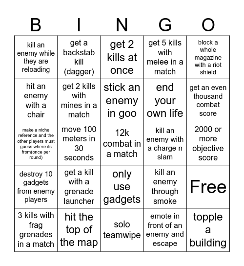 the finals Bingo Card