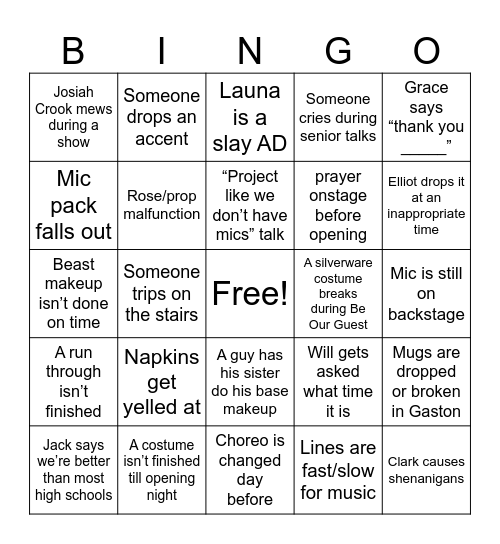 Artios BATB Bingo Card