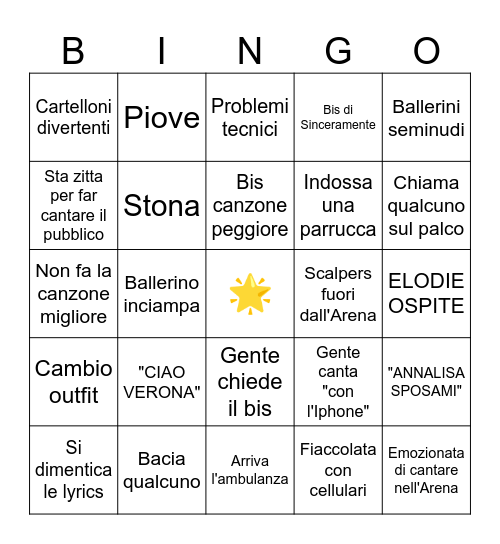 Concerto Annalisa Bingo Card