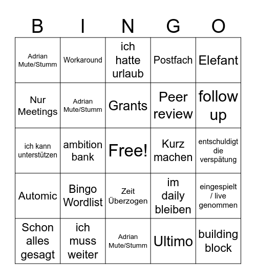 DFIND Bingo Card